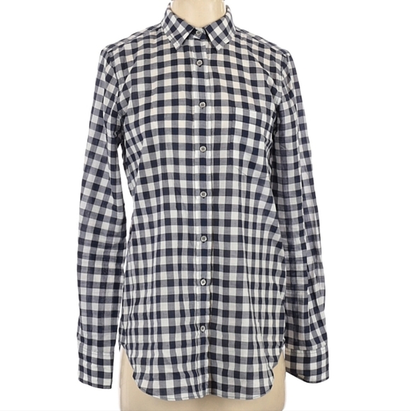 J. Crew Tops - J. CREW Long Sleeve Collared Checkered Blouse